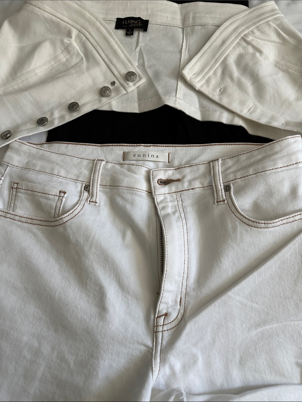 Flying Tomato White High-Rise Frayed Hem Denim Shorts - Picture 7 of 8